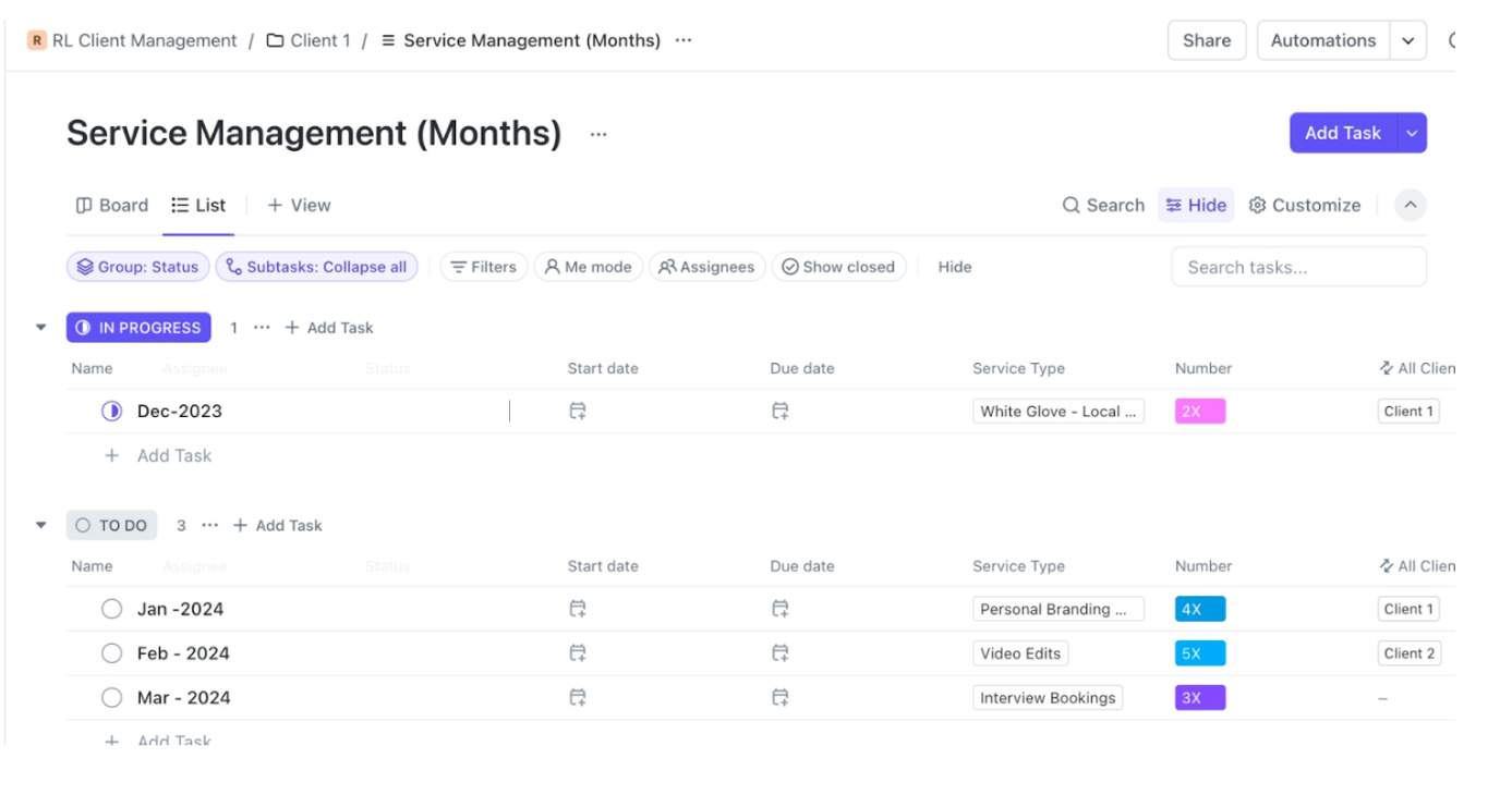 Service management